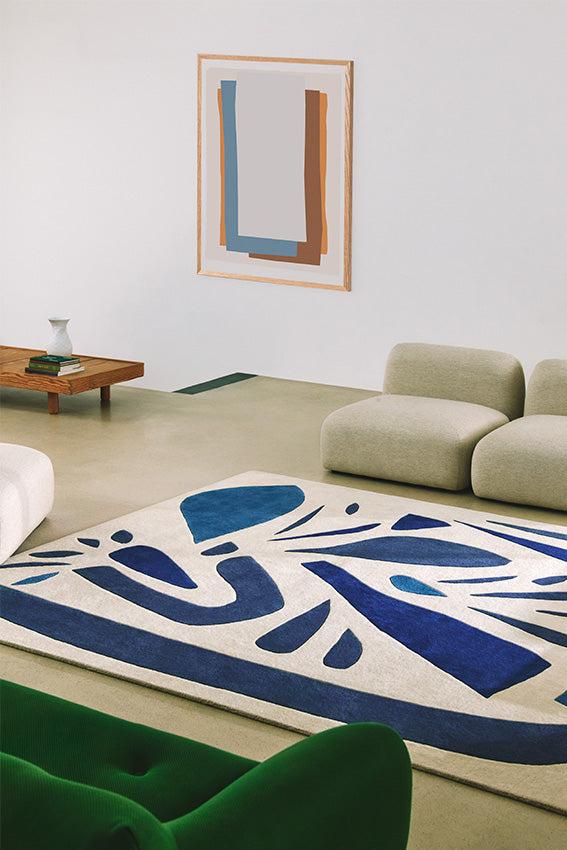 Toulemonde Bochart Alpha Bleu Tapis Bleu En Laine