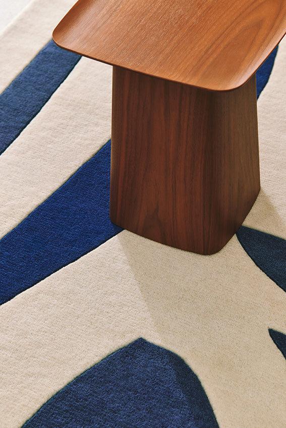 Toulemonde Bochart Alpha Bleu Tapis Bleu En Laine
