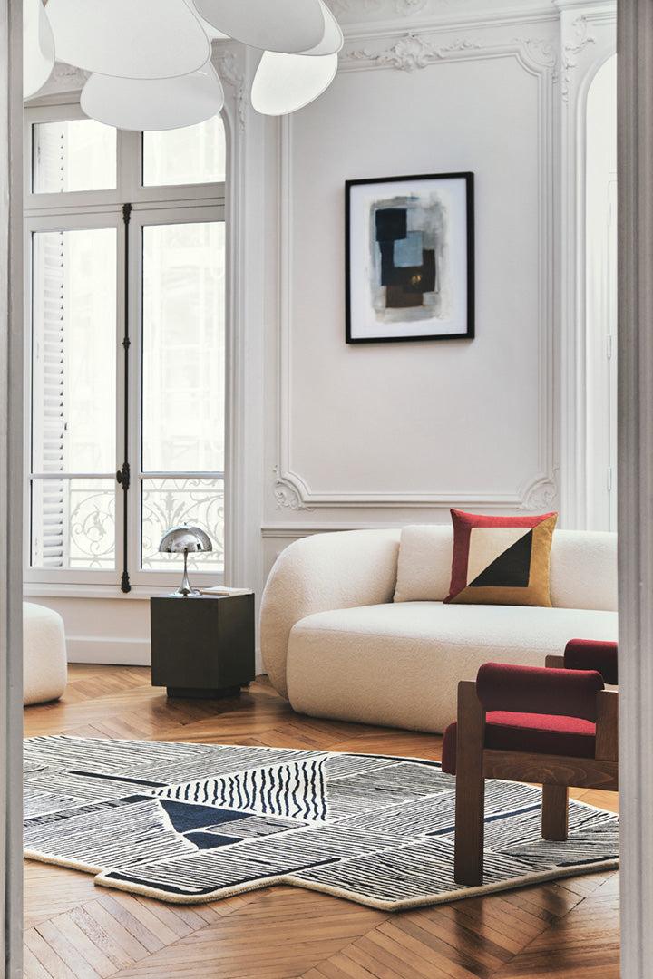 Toulemonde Bochart Antica Bleu Tapis Bleu En Laine