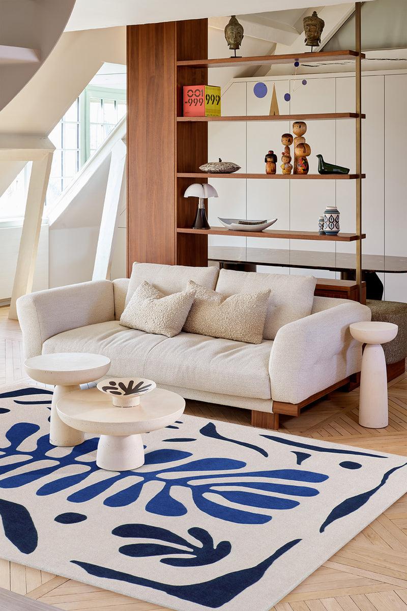 Toulemonde Bochart Corail Bleu Tapis Bleu En Laine