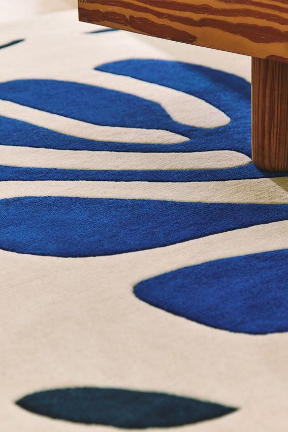 Toulemonde Bochart Corail Bleu Tapis Bleu En Laine