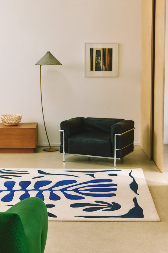 Toulemonde Bochart Corail Bleu Tapis Bleu En Laine