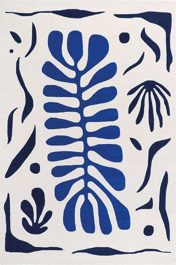 toulemonde bochart Corail Bleu Tapis bleu en laine