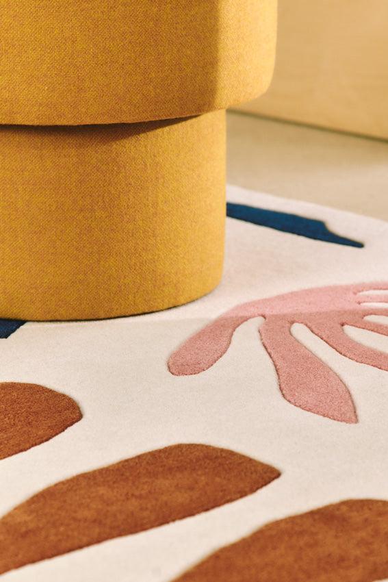 Toulemonde Bochart Corail Ocre Tapis Brun En Laine
