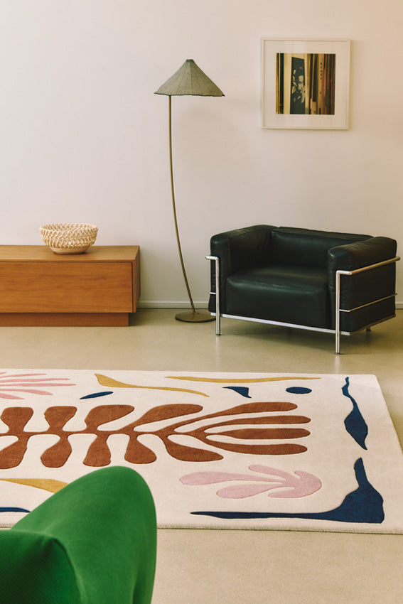 Toulemonde Bochart Corail Ocre Tapis Brun En Laine