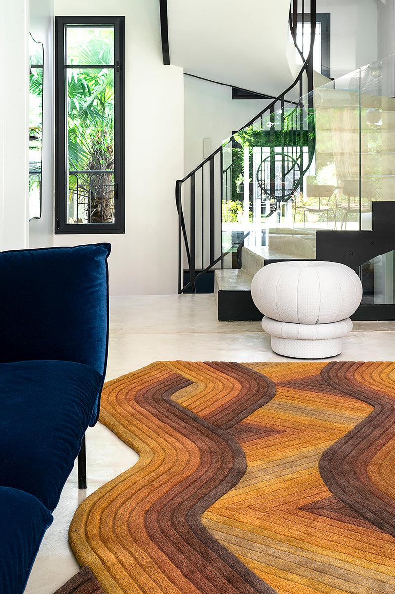 Toulemonde Bochart Flow Ocre Tapis Ocre En Laine