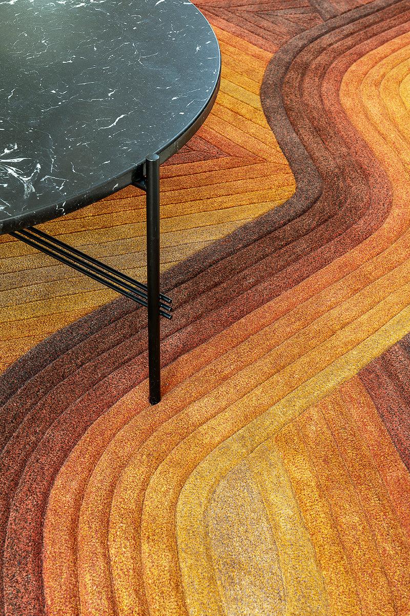 Toulemonde Bochart Flow Ocre Tapis Ocre En Laine