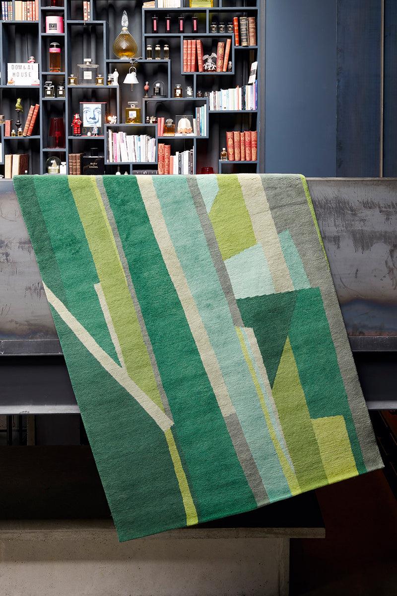 Toulemonde Bochart Glass Vert Tapis Vert En Laine
