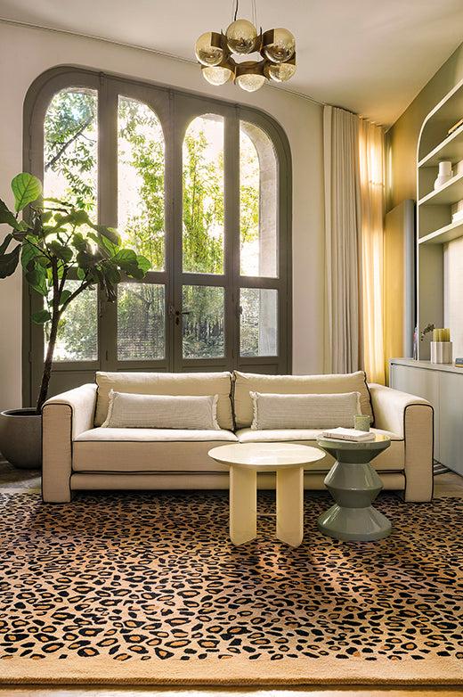Toulemonde Bochart Leo Beige Tapis Brun En Laine