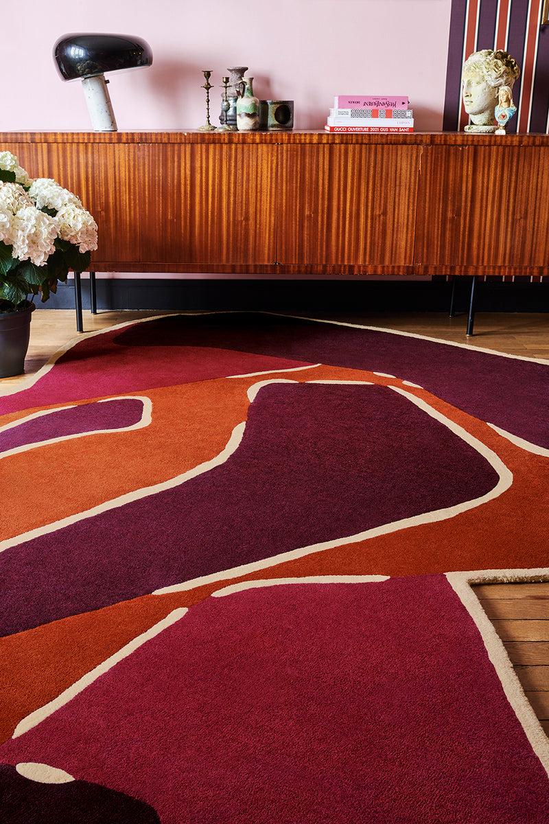Toulemonde Bochart Muse Rouge Tapis Rouge En Laine