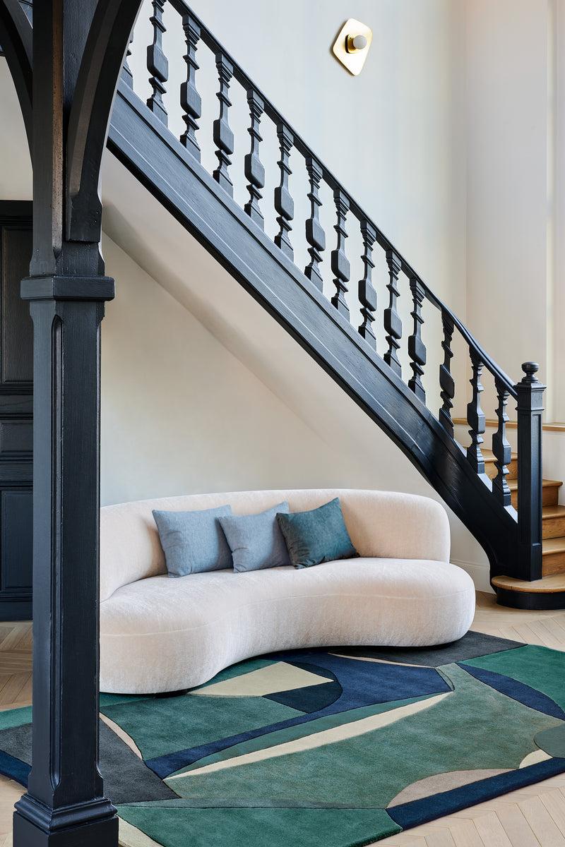 Toulemonde Bochart Polia Hiver Tapis Bleu En Laine