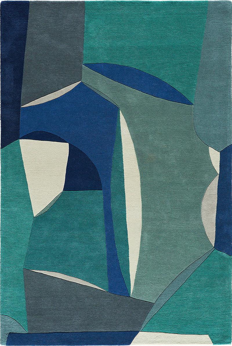 toulemonde bochart Polia Hiver Tapis bleu en laine