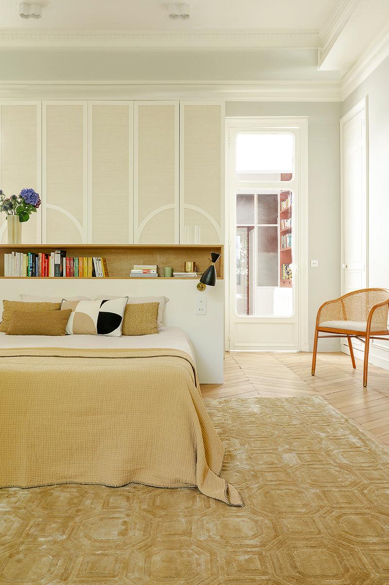 Toulemonde Bochart Shaw Gold Tapis Beige En Tencel