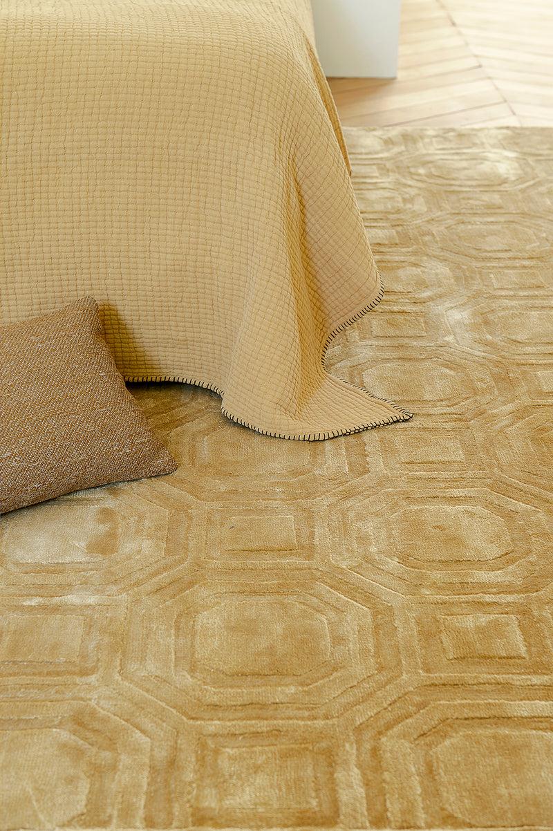 Toulemonde Bochart Shaw Gold Tapis Beige En Tencel