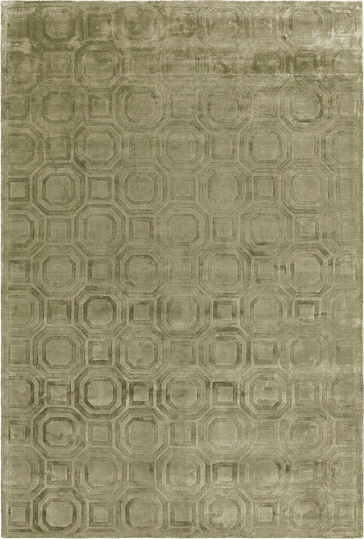toulemonde bochart Shaw Olive Tapis vert en tencel