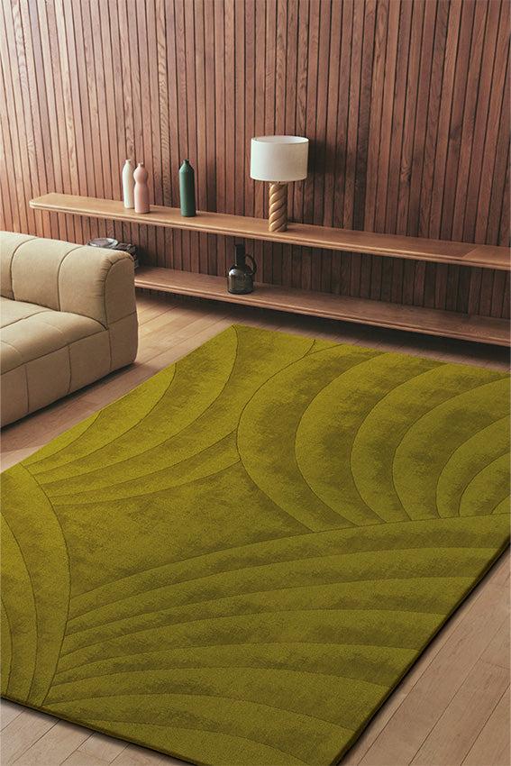 Toulemonde Bochart Volute Vert Tapis Vert En Laine