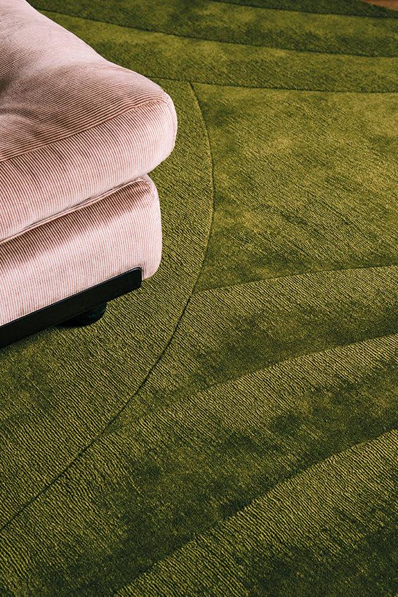 Toulemonde Bochart Volute Vert Tapis Vert En Laine