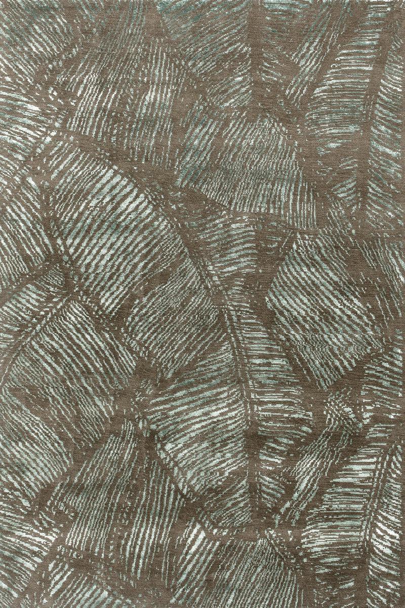 toulemonde bochart Tropical Cedre Tapis kaki en laine et coton