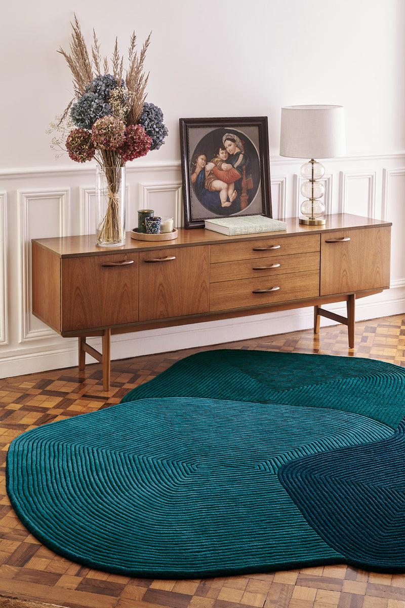 Toulemonde Bochart Tumulus Bleu Tapis Bleu En Laine