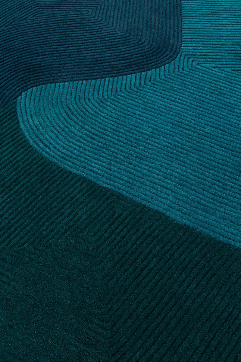 Toulemonde Bochart Tumulus Bleu Tapis Bleu En Laine