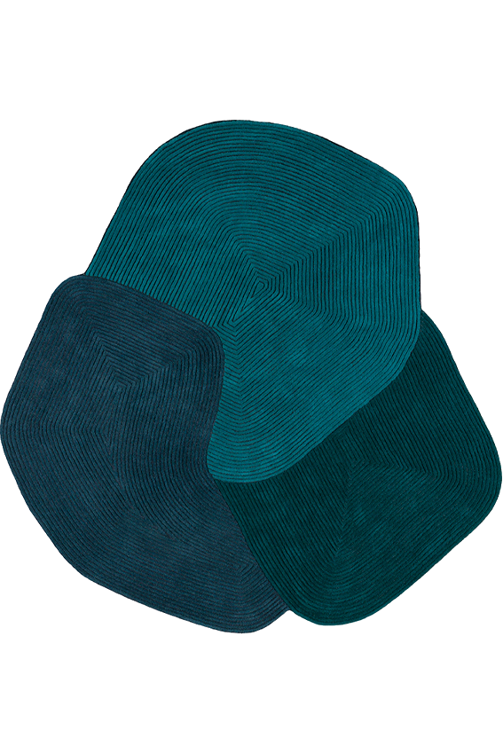 toulemonde bochart Tumulus Bleu Tapis bleu en laine