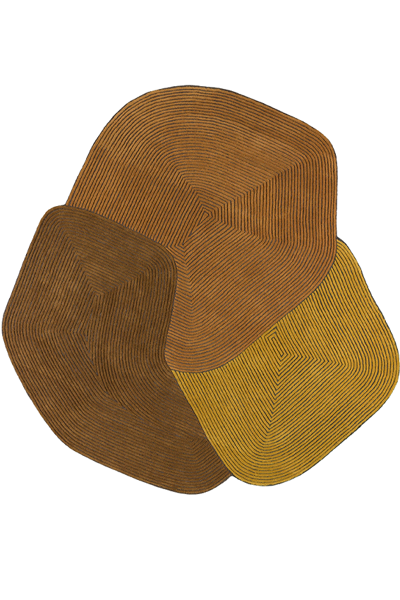 toulemonde bochart Tumulus Safran Tapis brun en laine