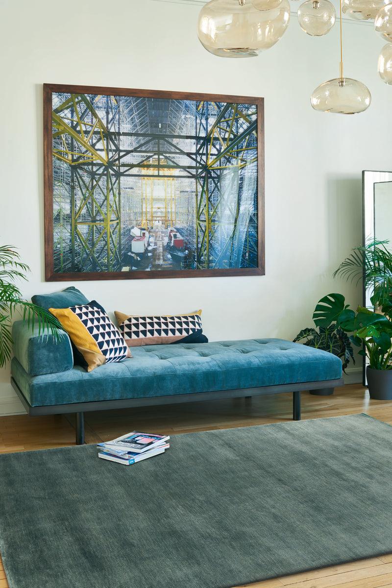 Toulemonde Bochart Velvet Aqua Tapis Vert En Fibre De Bambou