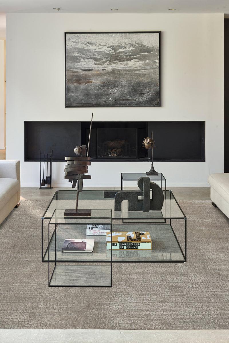 Toulemonde Bochart Velvet Perle Tapis Gris En Fibre De Bambou