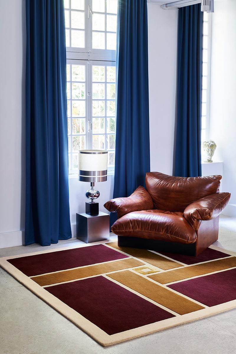 Toulemonde Bochart Vintage Bordeaux Tapis Rouge En Laine Et Viscose