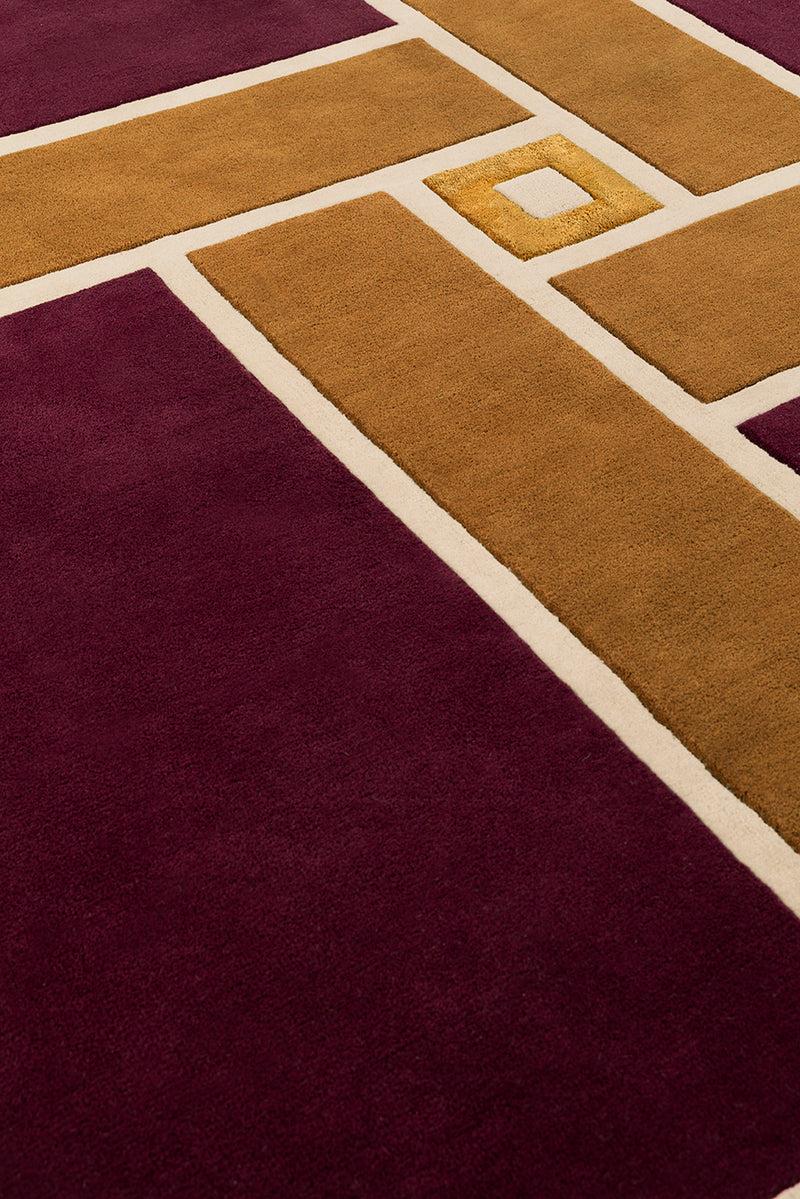 Toulemonde Bochart Vintage Bordeaux Tapis Rouge En Laine Et Viscose