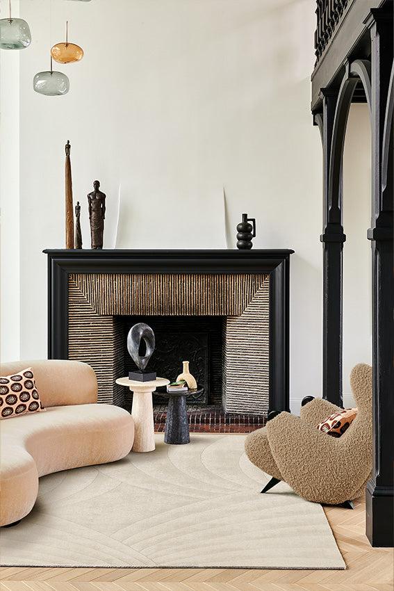 Toulemonde Bochart Volute Ecru Tapis Blanc En Laine