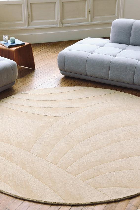 Toulemonde Bochart Volute Rond Beige Tapis Beige En Laine