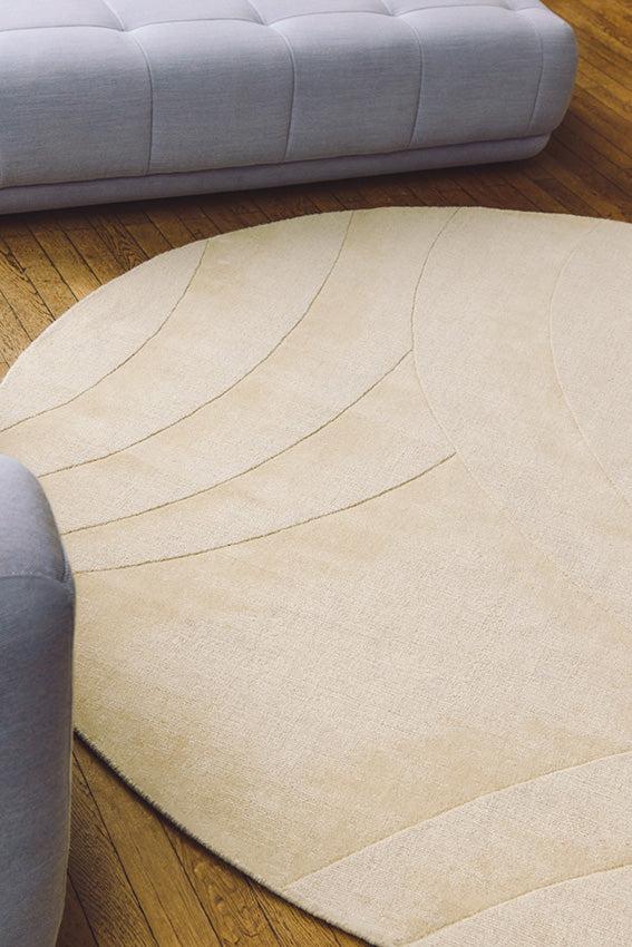 Toulemonde Bochart Volute Rond Beige Tapis Beige En Laine