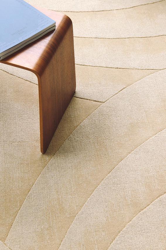 Toulemonde Bochart Volute Rond Beige Tapis Beige En Laine
