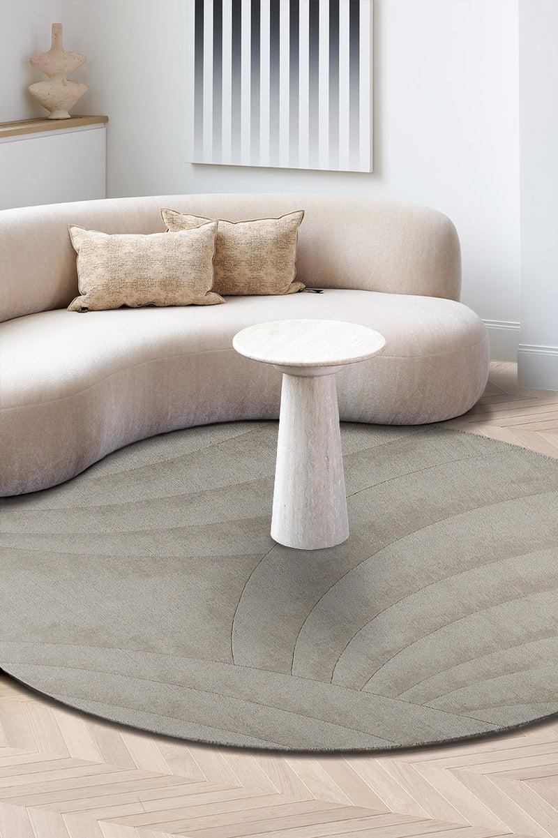 Toulemonde Bochart Volute Rond Silver Tapis Gris En Laine