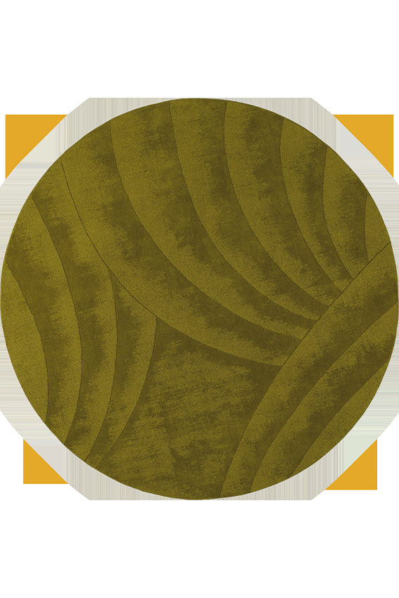 toulemonde bochart Volute Rond Vert Tapis vert en laine
