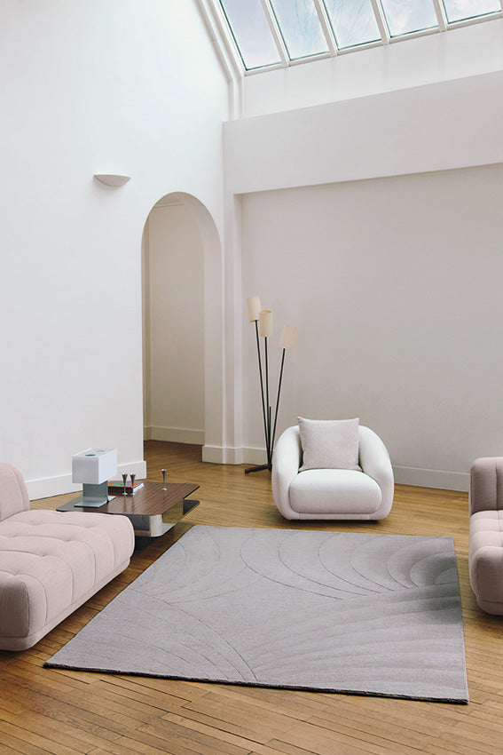 Toulemonde Bochart Volute Silver Tapis Gris En Laine