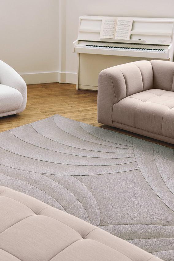 Toulemonde Bochart Volute Silver Tapis Gris En Laine