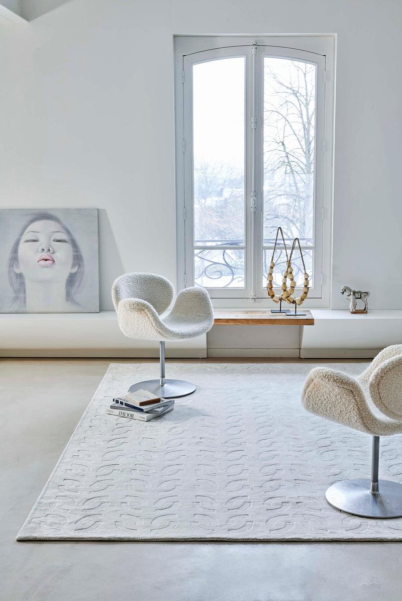 Toulemonde Bochart Wilton Blanc Tapis Blanc En Tencel