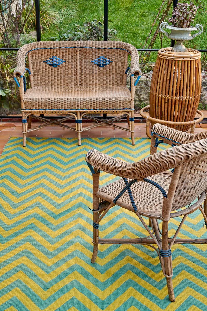 Toulemonde Bochart Zig Zag Acide Tapis Vert En Polyester