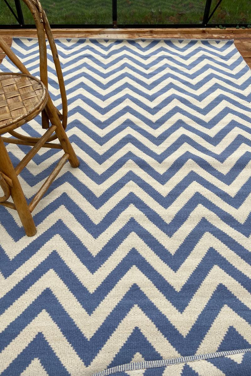 Toulemonde Bochart Zig Zag Ocean Tapis Bleu En Polyester