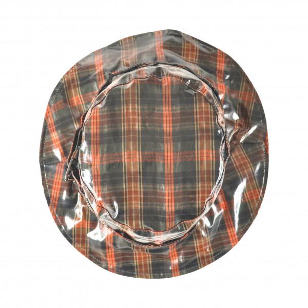 Toutacoo Chapeau De Pluie à Carreaux Orange /Marron Aspect Ciré