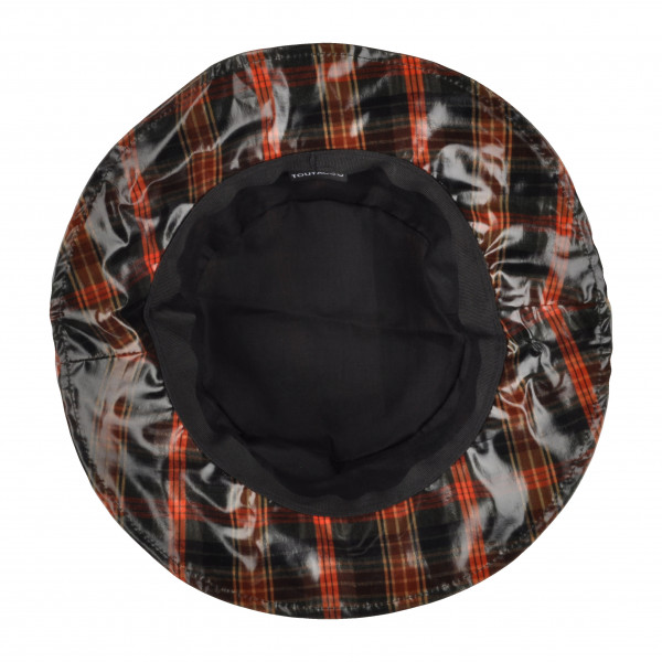 Toutacoo Chapeau De Pluie à Carreaux Orange /Marron Aspect Ciré