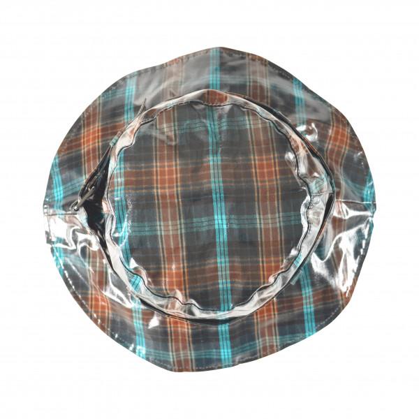 Toutacoo Chapeau De Pluie à Carreaux Turquoise /Marron Aspect Ciré