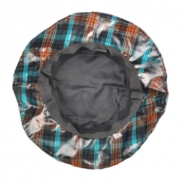 Toutacoo Chapeau De Pluie à Carreaux Turquoise /Marron Aspect Ciré