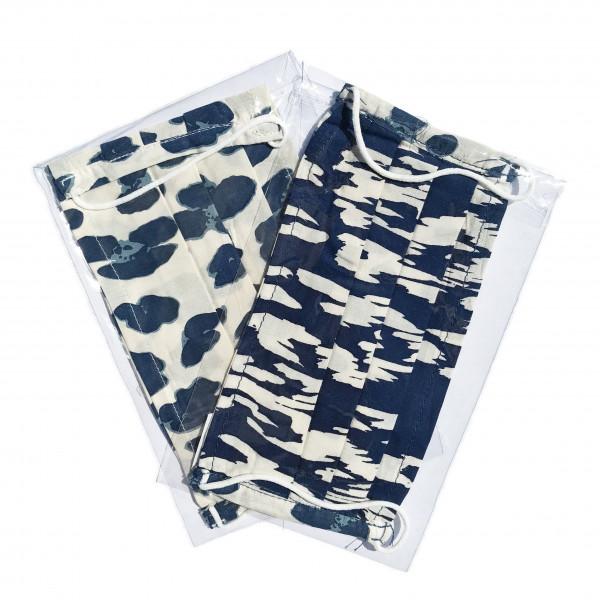 Toutacoo Lot De Deux Masques En Tissu Avec Poche Intégrée Pour Filtre Lavable Et Réutilisable. Coloris Imprimé Bleu