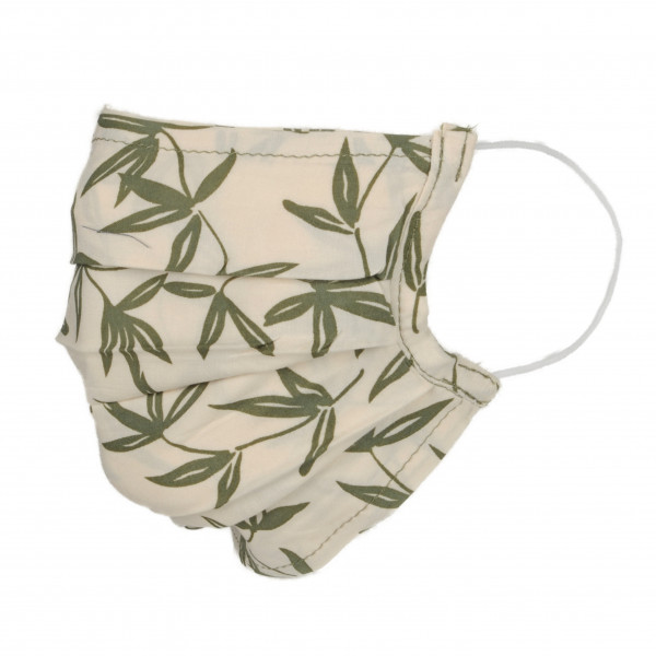 Toutacoo Lot De Deux Masques En Tissu Avec Poche Intégrée Pour Filtre Lavable Et Réutilisable. Coloris Imprimé Kaki/Ecru