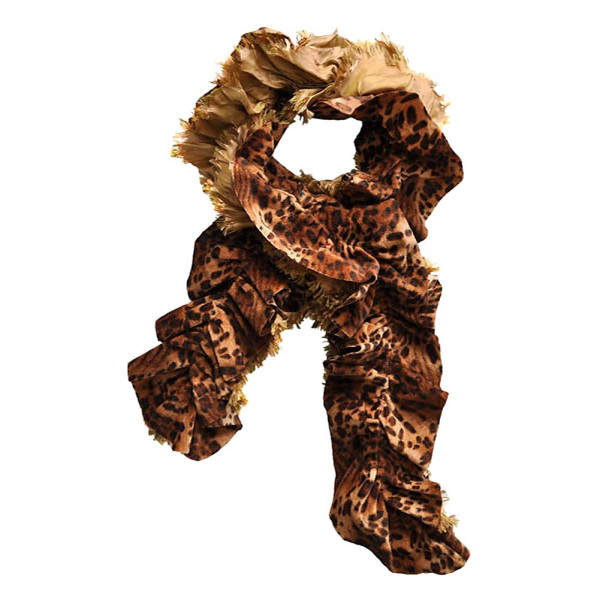 toutacoo Boa velours imprimé marron