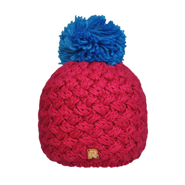 toutacoo Bonnet fushia pompon bleu