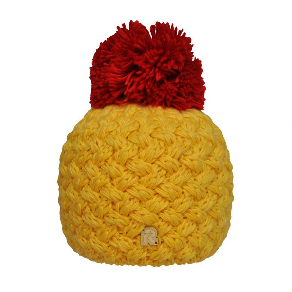toutacoo Bonnet jaune pompon rouge